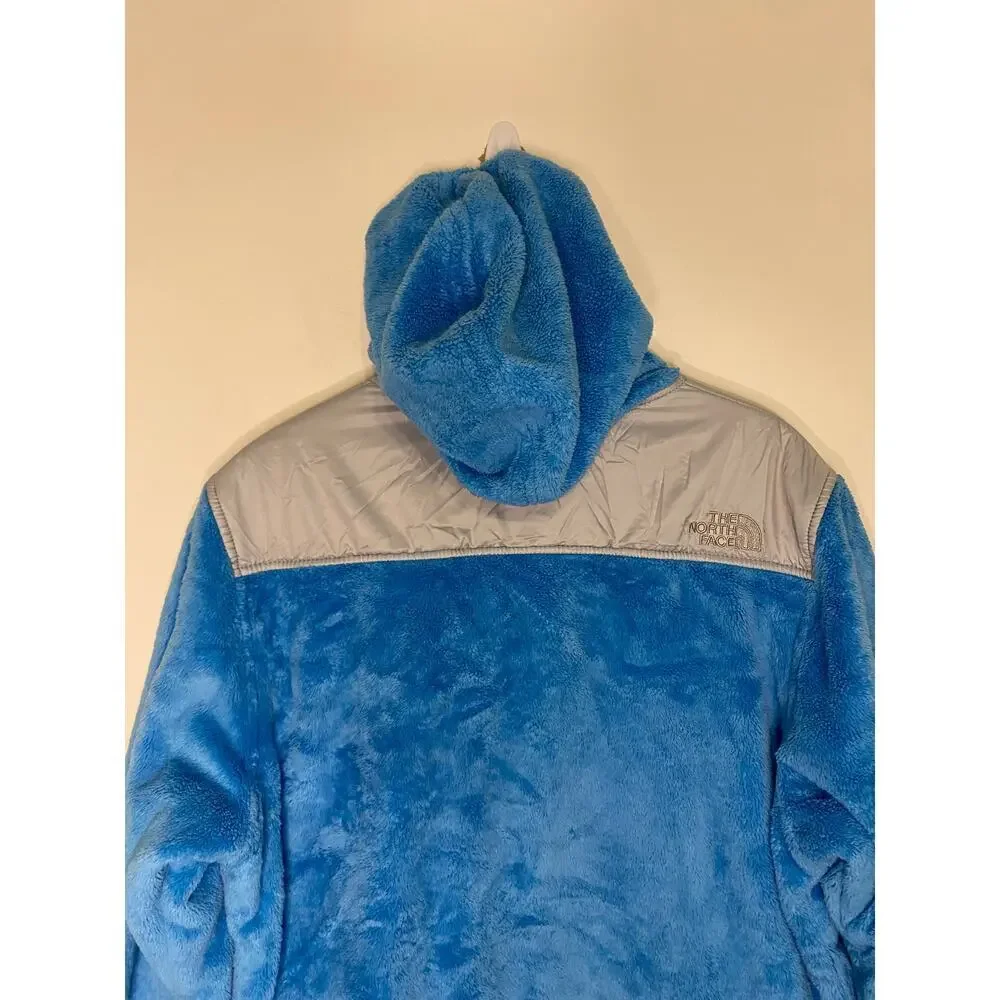 North Face‎ Womens Osito Full Zip Fleece Jacket Turquoise Blue Hooded Hiking L